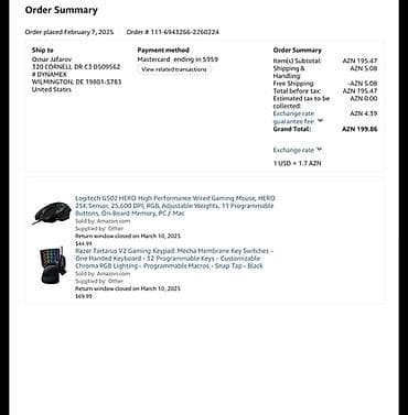 kreditlə kompüter: Razer Tartarus V2 – mecha-membran oyun klaviaturası (one‑handed gaming — 3