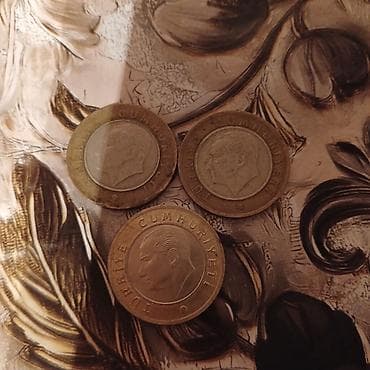 Türkiyə 1 Lira sikkələri – 3 ədəd - Nümunə: Türkiyə Cümhuriyyəti 1