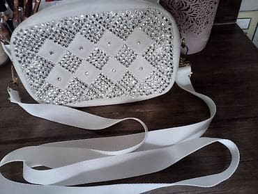 chanel sumkalar: Ağ rəngli çiyin/çarpaz asma çanta - Material: süni dəri gövdə, ön — 1