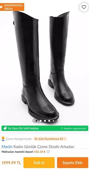 çəkməcə: Uzunboğaz, Ölçü: 40, Yeni — 1