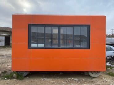 алтын касса: Portativ ticarət köşkü / modul konteyner - Rəng: parlaq narıncı — 3