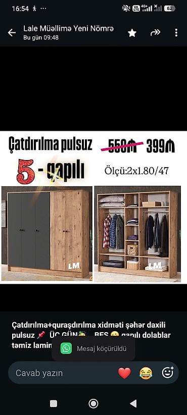 Мебель на заказ: *Çatdırılma+quraşdırılma xidməti şəhər daxili pulsuz* 📌 *ÜÇ GÜN🥳* — 1