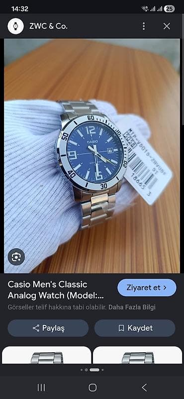 saat romanson: Qol saatı, Casio, rəng - Mavi — 1