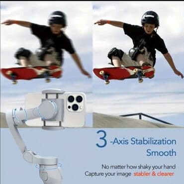 штатив для телефона: Ağ rəngdə olan bu telefon stabilizatoru hamar və sabit video — 5