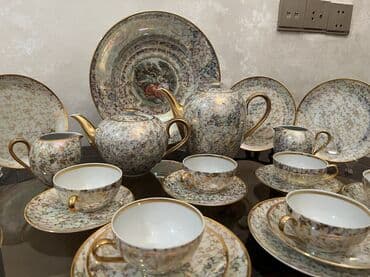 cex fara: Çay dəsti, rəng - Qızılı, Farfor, 6 nəfərlik — 7