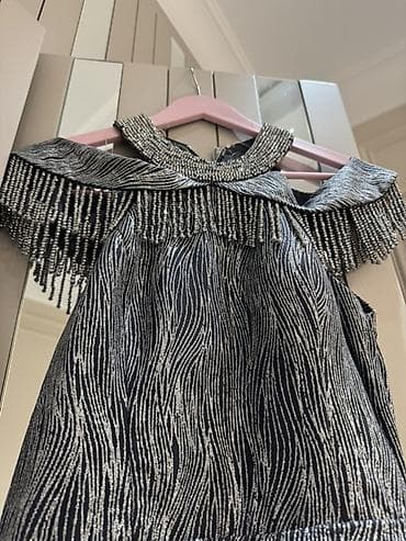 dress: 350azn alinib 1 defe geyinilib Gümüşü naxışlı uzun abiye geyim - — 3