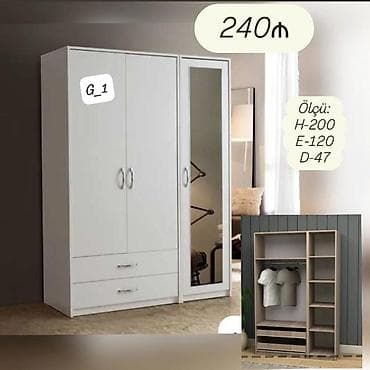 Giyim dolabı modelləri – rəng seçimi var • Model 1 – 3 qapılı