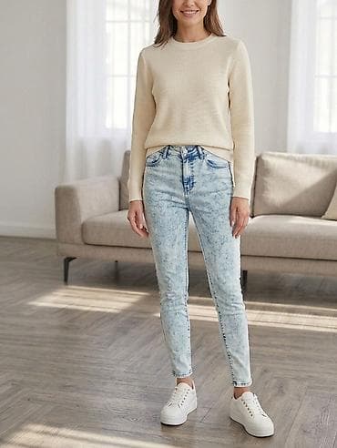 honor smart: Qadınlar üçün şalvar – yuyuntu effektli dar kəsim cins - Model — 3