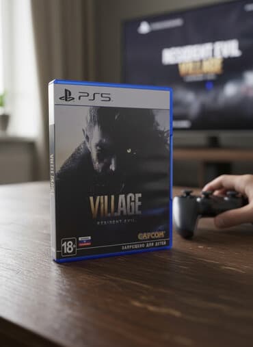 Ps5 üçün Resident Evil village oyun az işlenib diskde cızıq yoxdur rus