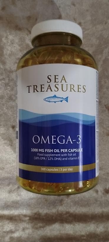 Vitaminlər və BAƏ: Sea Treasures Omega-3 balıq yağı kapsulları - Hər kapsulda 1000 mq — 1