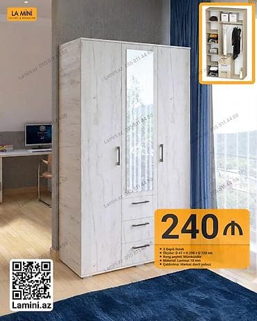 plasmas skaflar: 3 qapılı, Digər material, Açılan, Düz dolab — 1