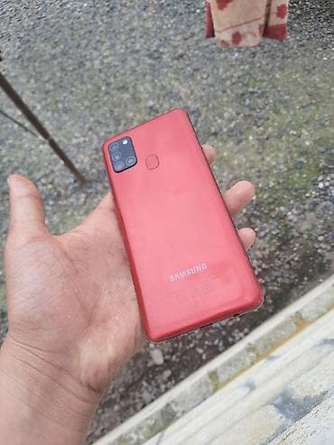 iphone 8 plus qiymetleri: Samsung Galaxy A21S, rəng - Qırmızı — 4
