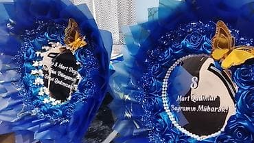 ad günü bəzəkləri: Buketlər, səbətlər — 5