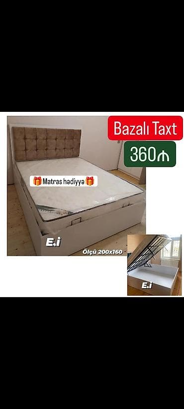 Bazalı taxt – ölçü 200x160 sm - Geniş bazalı saxlancla: asan — 1