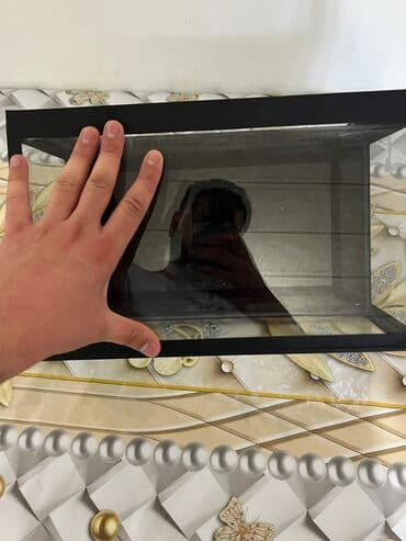 akvarium gəncə: 10 litrlik akvarium. Çərçivə qıraqları profil deyil vinildir. Arxası — 3