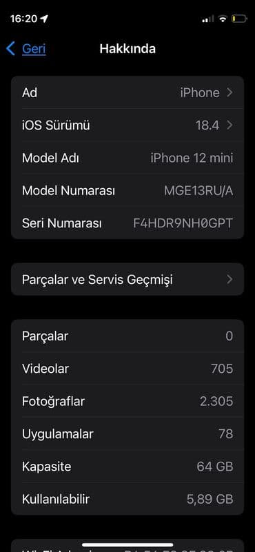 monitor ekran: IPhone 12 mini, 64 GB, Göy, Zəmanət, Simsiz şarj, Face ID — 10