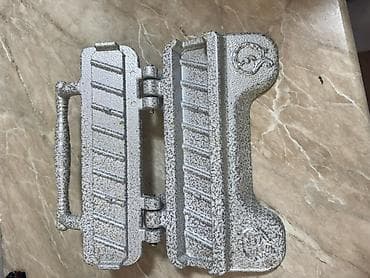 nerj qab: Döküm metal tost/səndviç pressi - Material: ağır döküm metal — 2