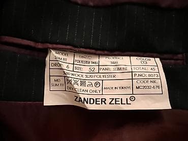 Zander Zell kişi kostyumu - Model: Slim Fit (MD) - Ölçü: 52, Drop: 6 — 4