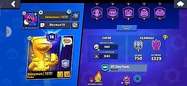 daye iş: Brawl Stars hesabı - Kupa: 33,498 (maks. 33,520) - Prestij: 14 - — 2
