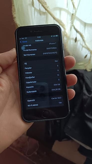 ayfon saat seria 9: IPhone 7, 256 GB, Qara, Barmaq izi — 6