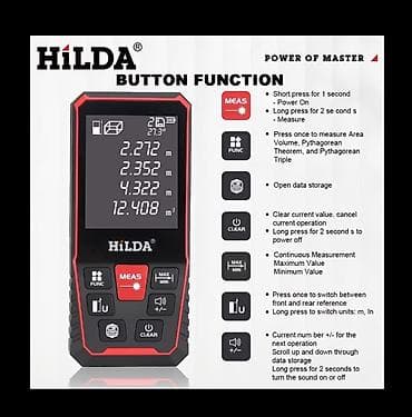 bosh lazer: HILDA 120M lazer məsafəölçən - Ölçmə məsafəsi: 120 m - Dəqiqlik və — 1