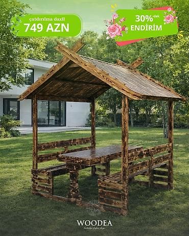 agdag direk suvaq: ⭕Açıq hava üçün taxta köşk – masa və skamyalarla birgə⭕ ⭕Taxta — 2