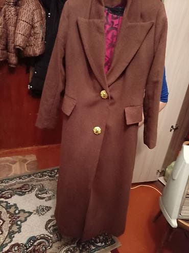 hərbi geyimi: Qadın uzun palto – qəhvəyi rəng 38 razmer - Klassik qələm silueti — 1