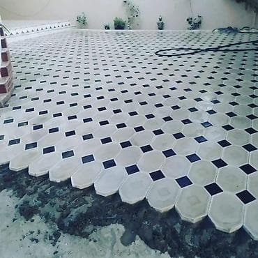 Təmir və tikinti: Dekorativ bardürlü bağ-hövli döşəməsi üçün beton metlax/bruk daşları — 1