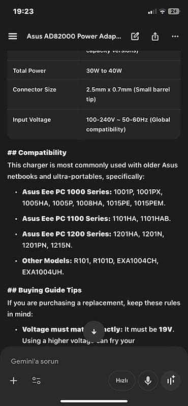 hp pavilion g6 core i7: ASUS AC/DC Adapter (Şarj Cihazı) - Brend: ASUS - Model: ADP-65DW D - — 5