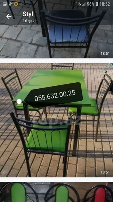 miz ustul: Masa və oturacaqlar dəsti, stol stul. Stollar, stullar, Masalar — 7