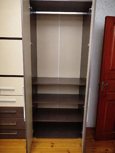 parda tul: İşlənmiş, 6 qapı, Güzgülü, Bej, Taxta, Kupe, Düz dolab — 7