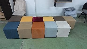 ev mebel: Rəngbərəng yumşaq kub puflar - Forma: kvadrat/kub - Tətbiq: qonaq — 2