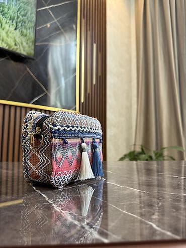 Etnik naxışlı kiçik çanta/kosmetik təşkilatçı - Material: toxunma