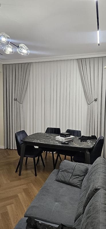 Şamdanlar: Boz rəngli ikili pərdə dəsti - Material: Qalın, yumşaq teksturalı — 3