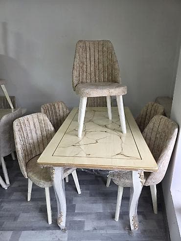 qabaq usdolu: Mətbəx üçün, Açılmayan, Dördbucaq masa, 6 stul — 2