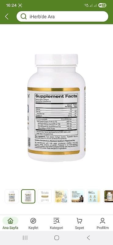 parik satilir: Məhsul: California Gold Nutrition Omega-3 Premium Fish Oil Forması — 2