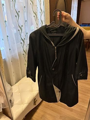 layka plaş: Qadın yağmurluğu/plyonka palto - Rəng: qara, açıq bej kontrast — 4