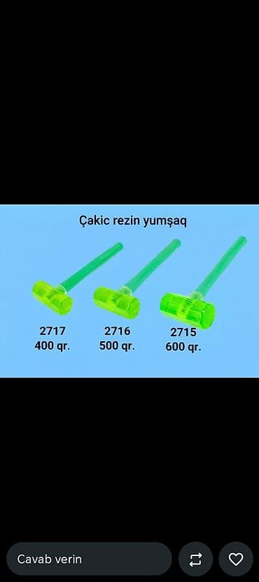 çəkic: Rezin çəkic, 1 kq qədər — 1