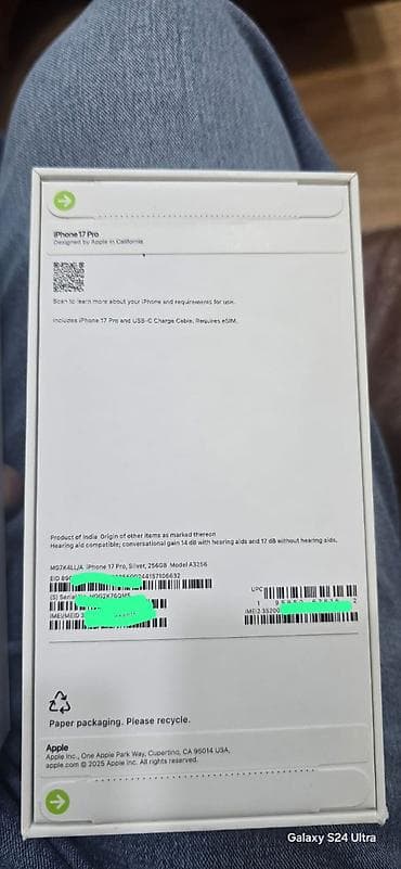 mini ipone: IPhone 17 Pro, 256 GB, White Titanium, Zəmanət, Barmaq izi, Simsiz şarj — 1