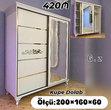 skaf: Kupe Dolab – ağ rəngdə, klassik dekorlu sürgülü qapılar. - Sağ qapıda — 1