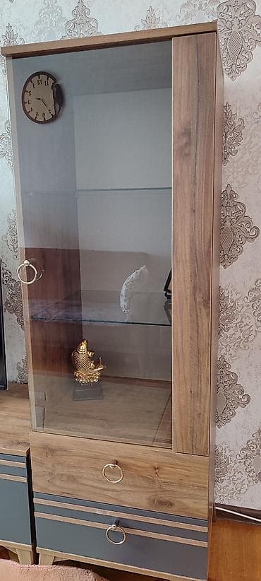 mebel desdi: Qonaq otağı dəsti - Material: ağac teksturalı MDF/LDSP kombinasiya — 3