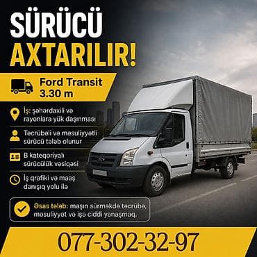 ford transit sürücü isi: Sürücü axtarılır 🚛 Ford Transit 3.30 m maşına sürücü tələb olunur. 📍 — 1