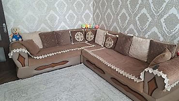 Künc divan dəsti - Forma: L tipli künc divan, iki hissədən ibarət. -
