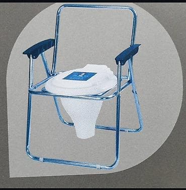 Tibbi avadanlıq: Daşınan tualet stulu (komod stul) - Qatlanan metal karkas: yüngül və — 1
