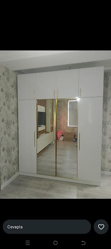 Düz dolab, Qonaq otağı üçün, Paltar üçün, Açılan, Korpuslu, 4 qapılı