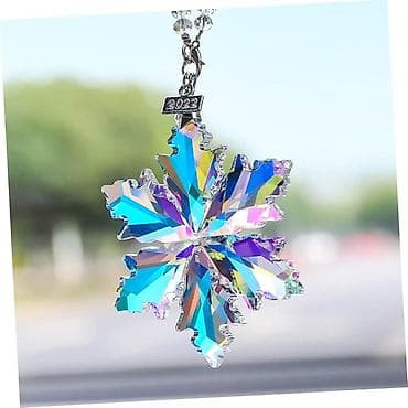 Büllur Qar Dənəsi Asma Bəzək - Material: çoxüzlü kəsimli şəffaf