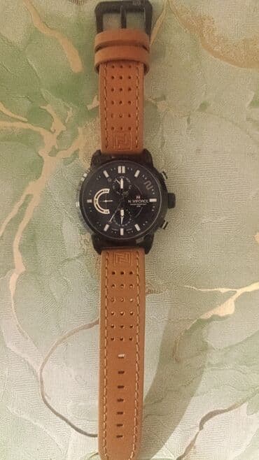 klassik kişi çəkmələri: Yeni, Qol saatı, NaviForce, rəng - Qara — 1