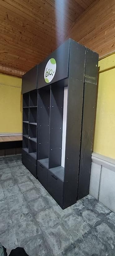 vitrin dolab: Mağaza üçün vitrın/raf sistemi - Material: laminat/LDSP (tünd boz — 8