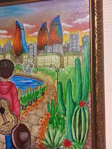 ayicik sekilleri: Rəsm əsəri – “Bakıya Yol” - Oryinal əl işi, kətan üzərində akril. - — 3