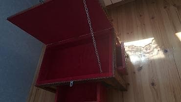 Сундуки: Rəngli naxışlı qiz aqaci sandıq - Material: bərk ağac, əllə oyma — 4